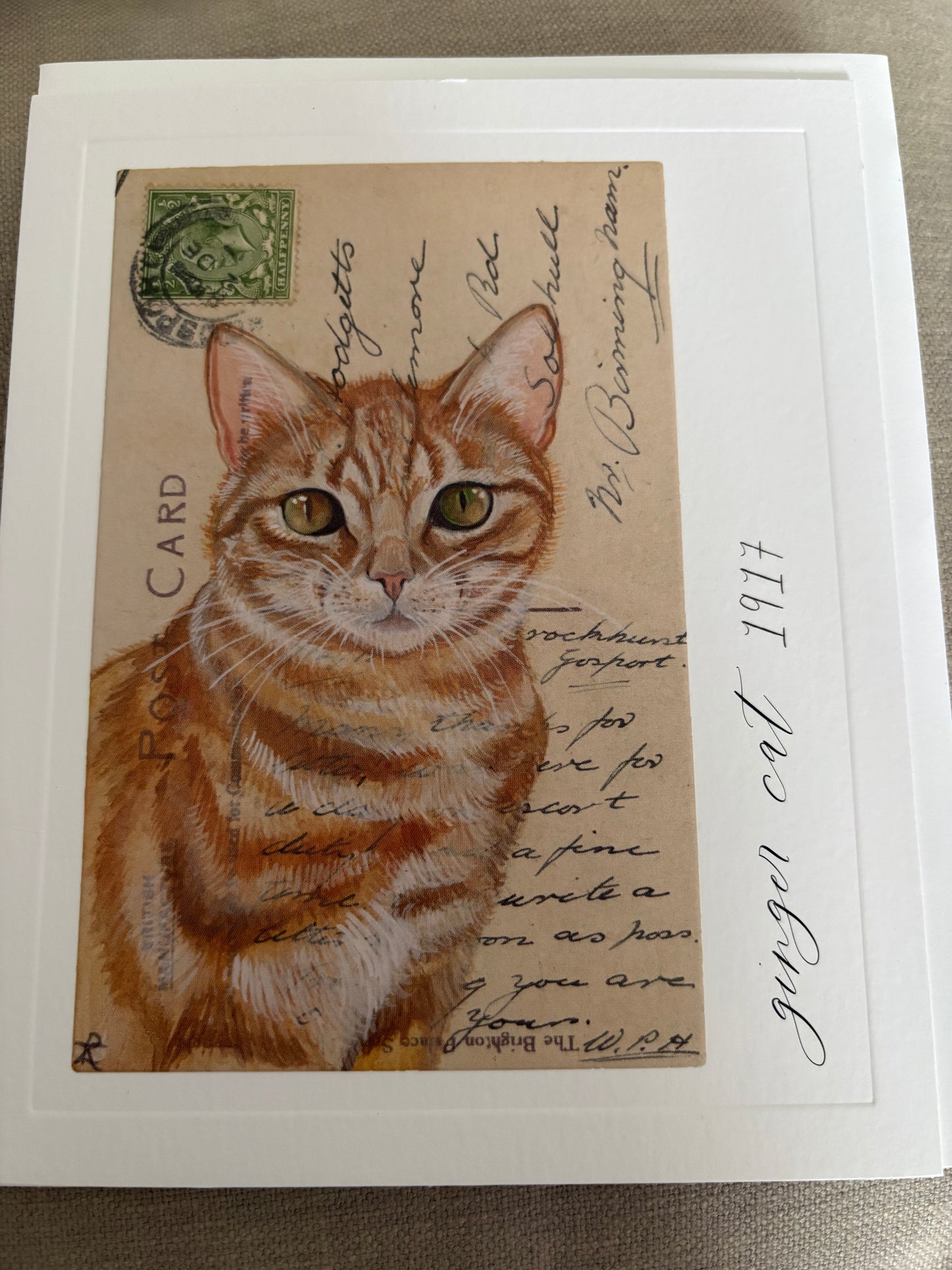 Ginger cat birthday card