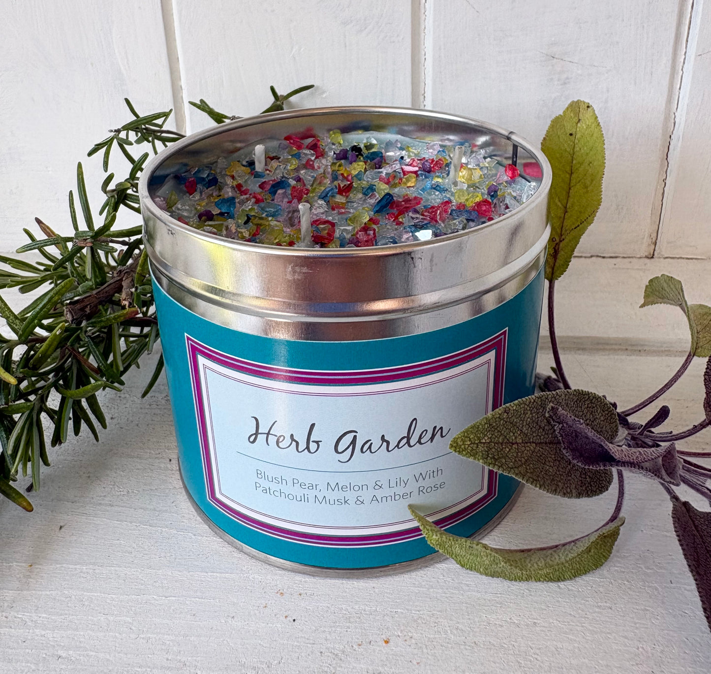 Herb garden three wick candle