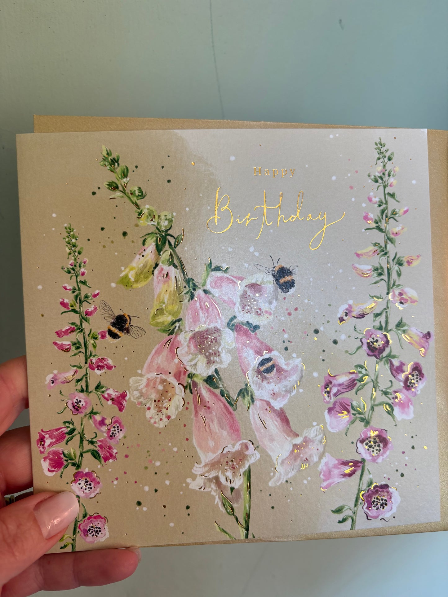 Flower bee birthday card