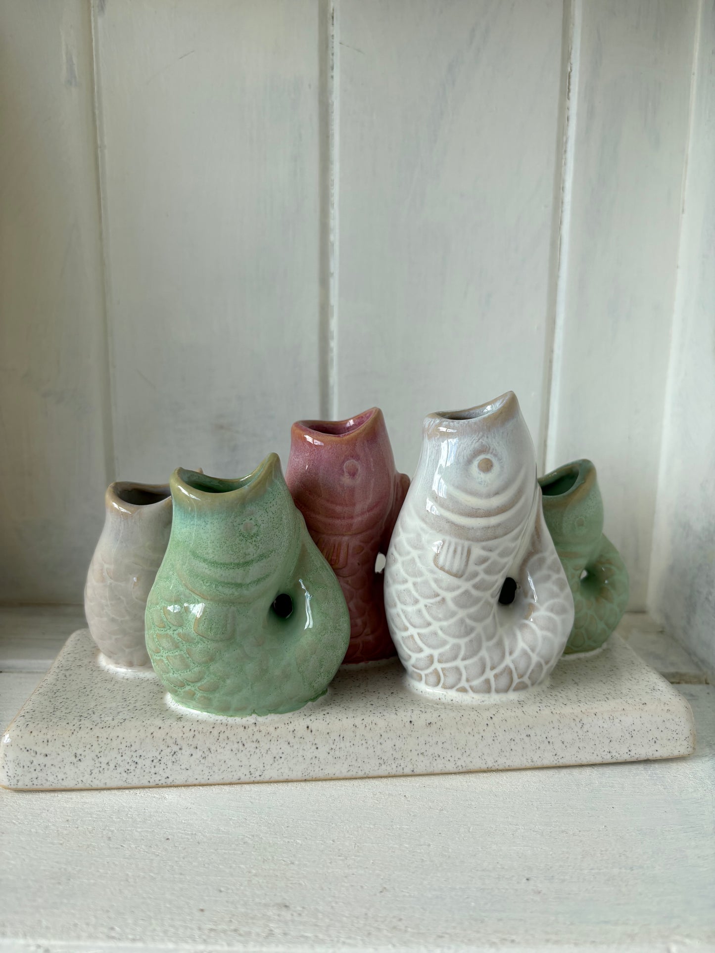 Five stem fish vase