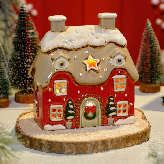 Christmas cottage tea light house