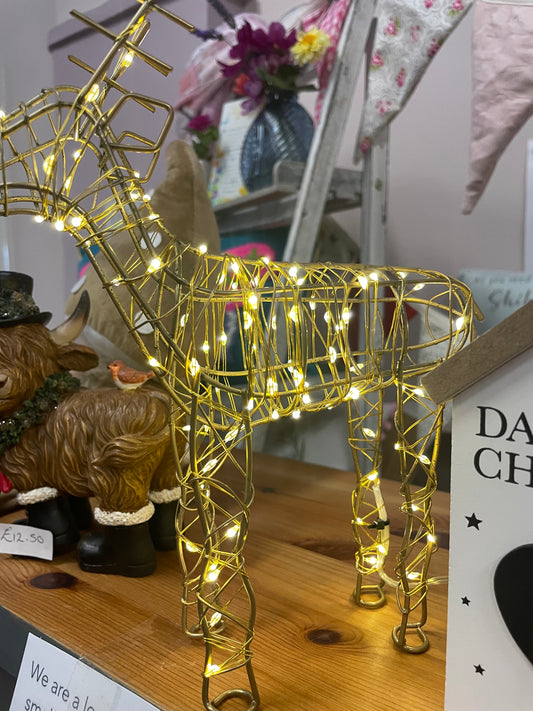 Reindeer - Light up Gold - small