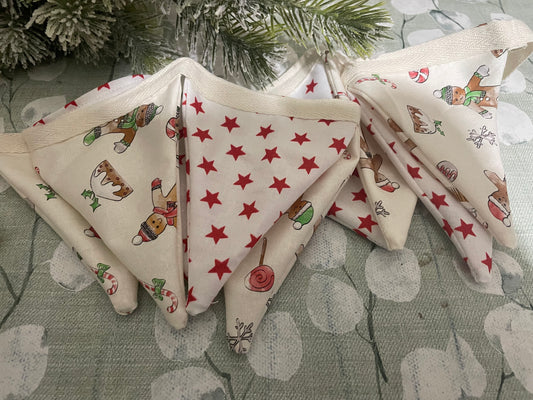 Handmade mini christmas bunting - gingerbread man