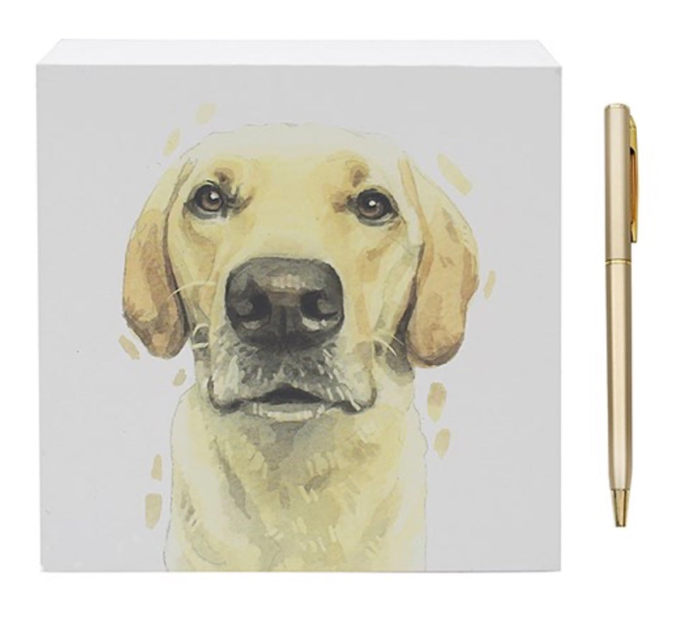 Yellow Labrador memo block