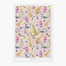 Poppy and thyme design tea towel