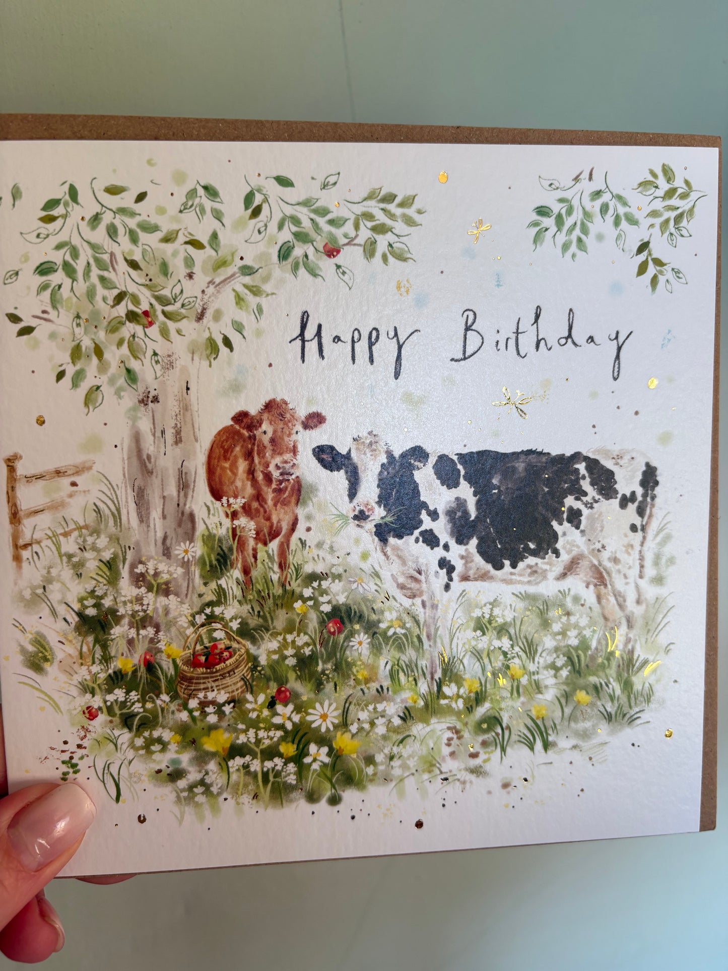 Cow happy birthday card