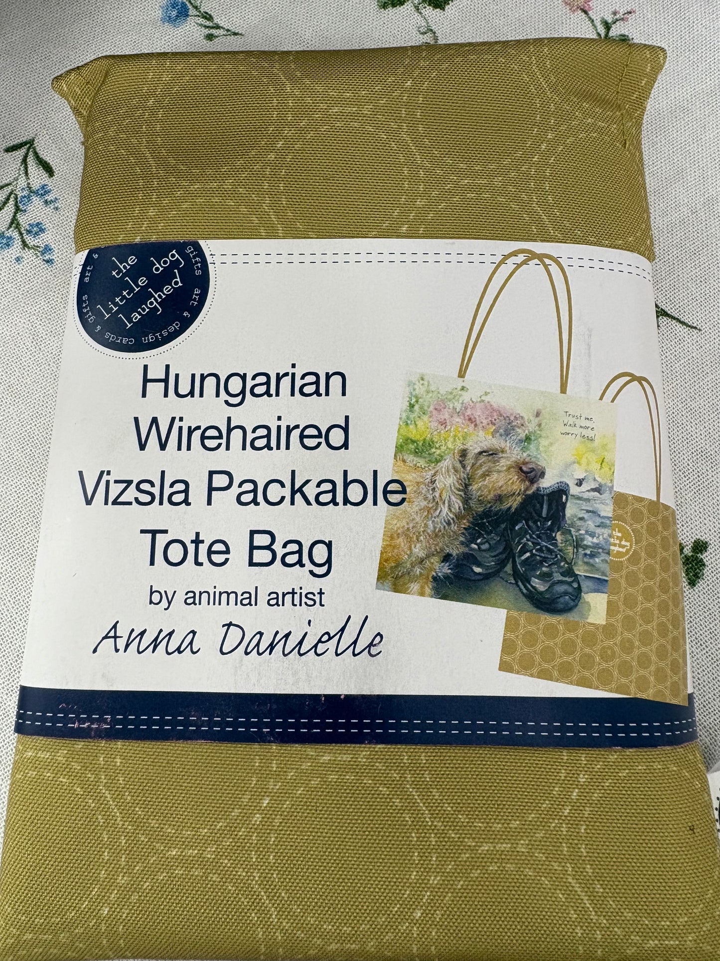 Packable dog design tote bag