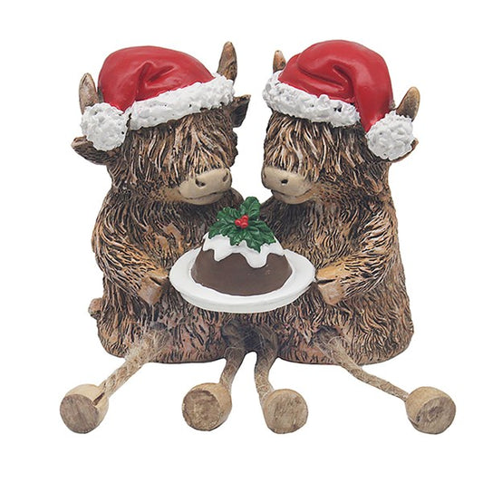 Christmas Highland cow - pudding