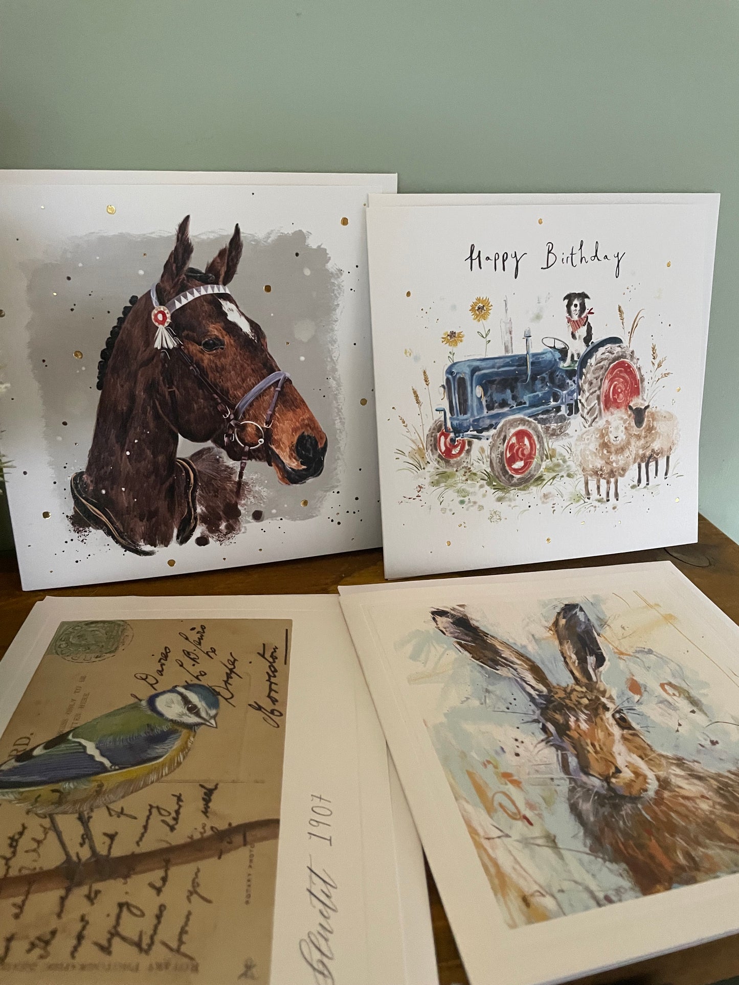 Beautiful card pack of 4 - printed in Britain on 100% recycled card - in the country