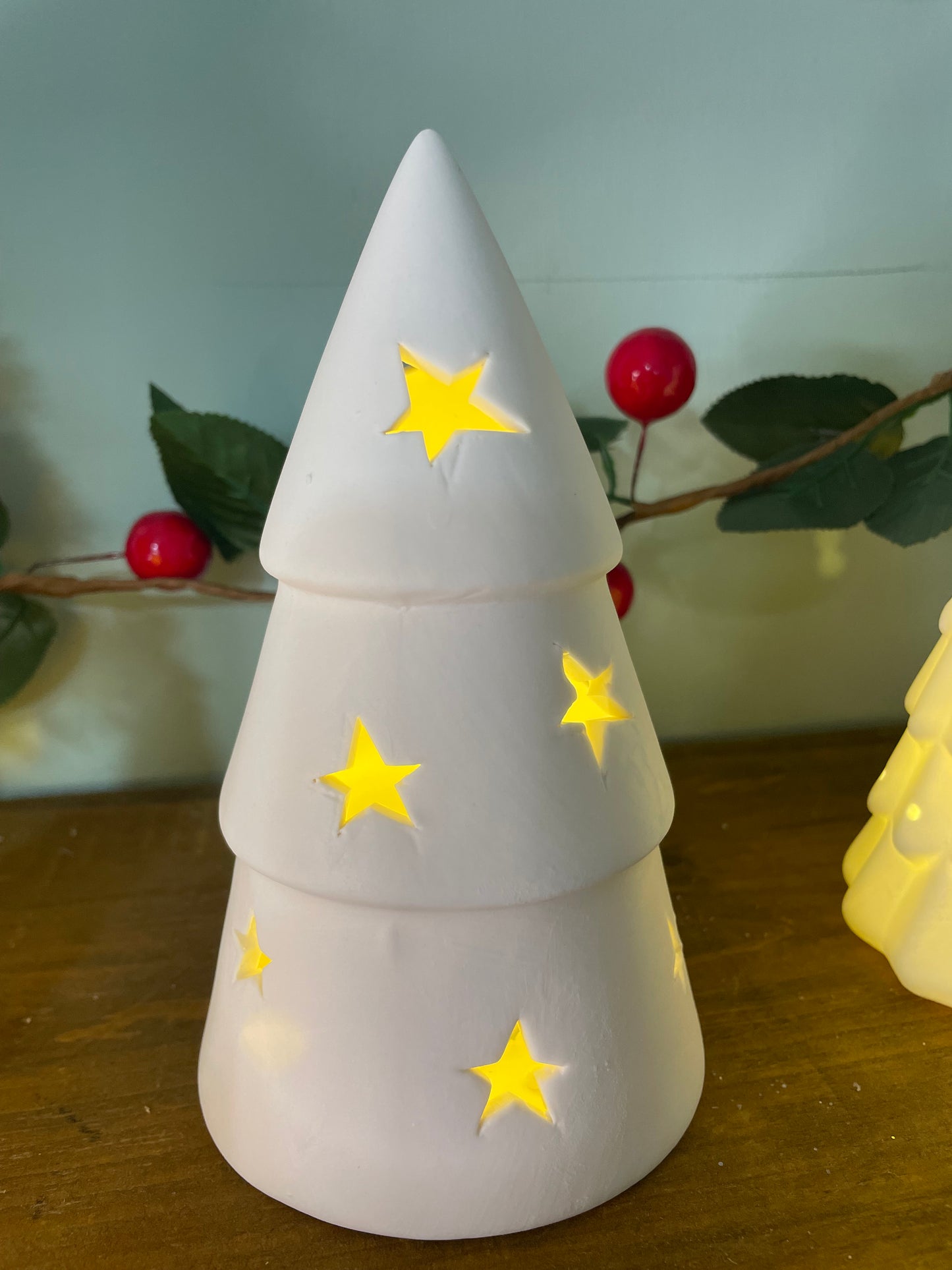 Star ceramic LED christmas tree
