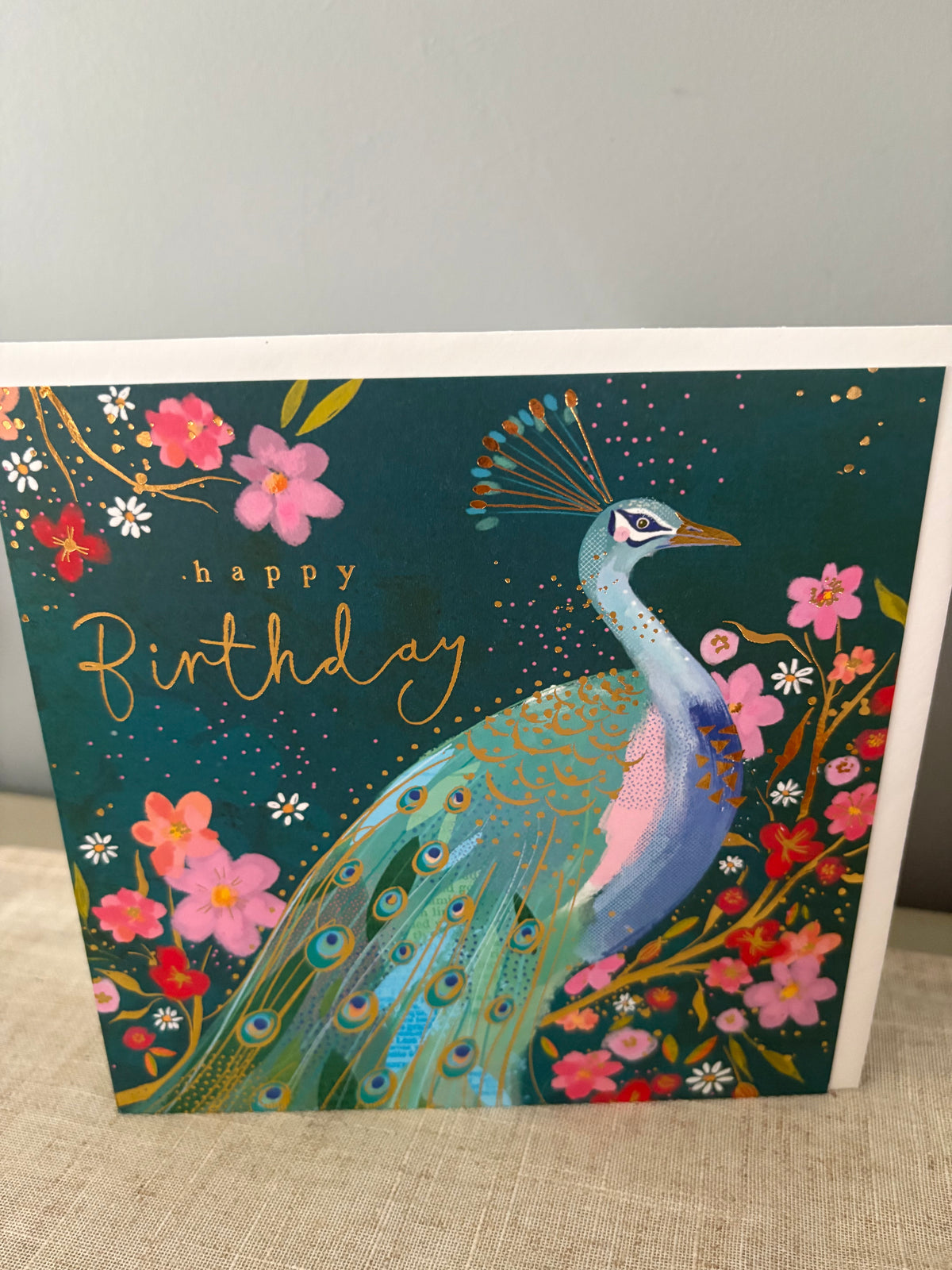 Peacock birthday card