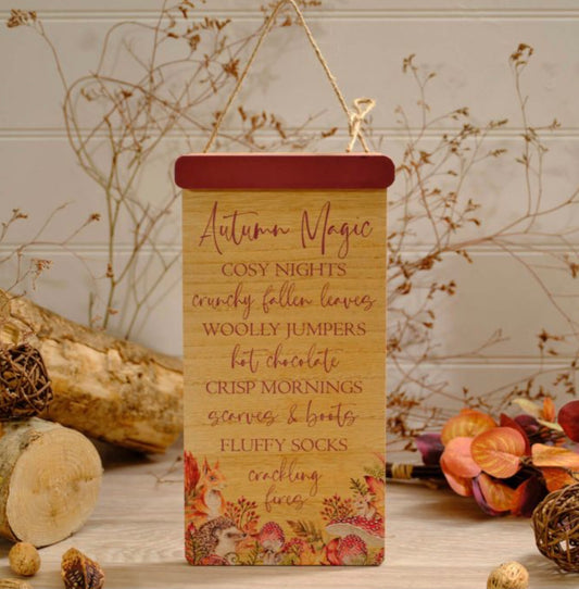 Autumn magic hanging plaque