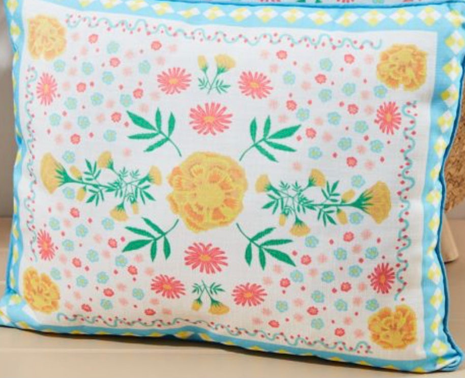 Floral outdoor cushion large