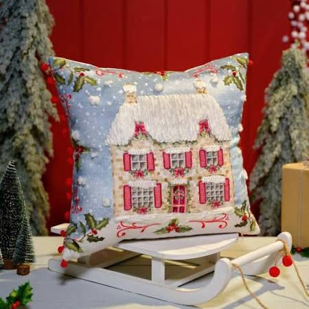 Christmas cottage cushion