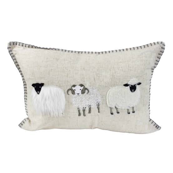 Sheep handmade oblong cushion