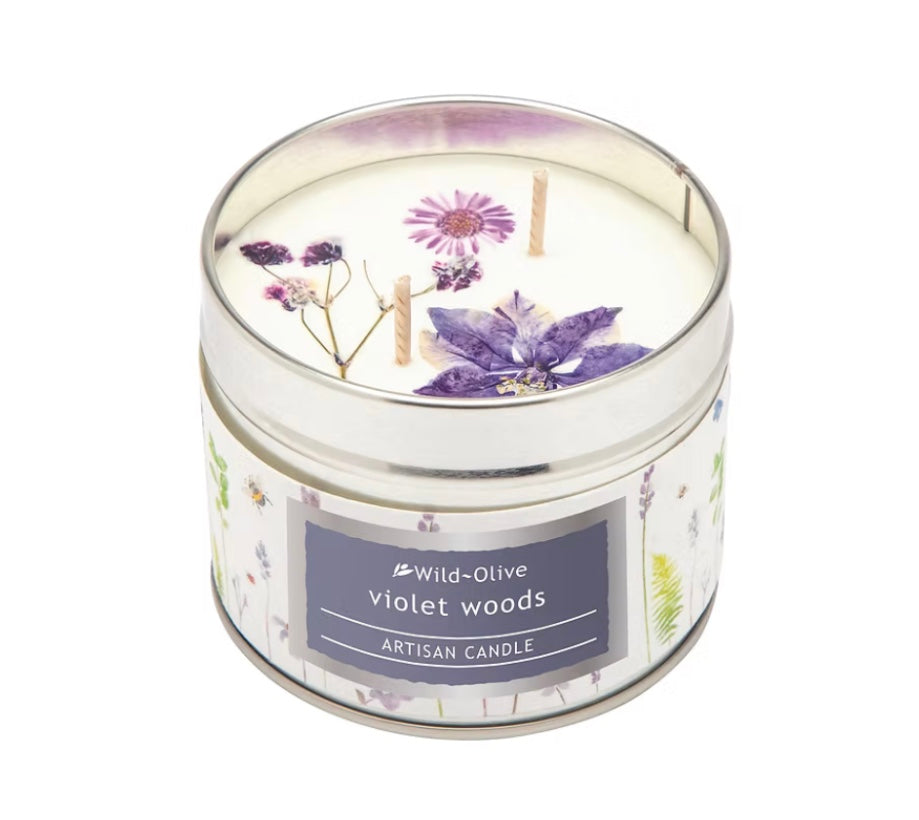 Soy wax artisan two wick candle - Violet woods