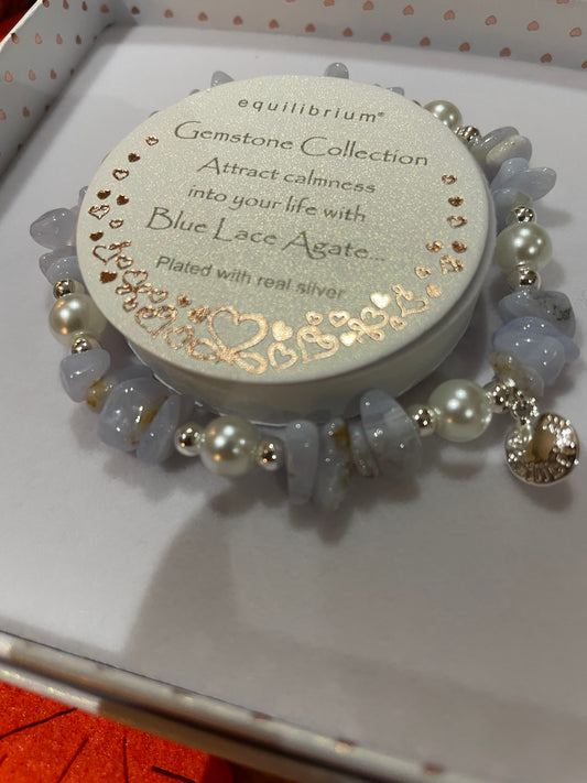 Agate and pearl bracelet