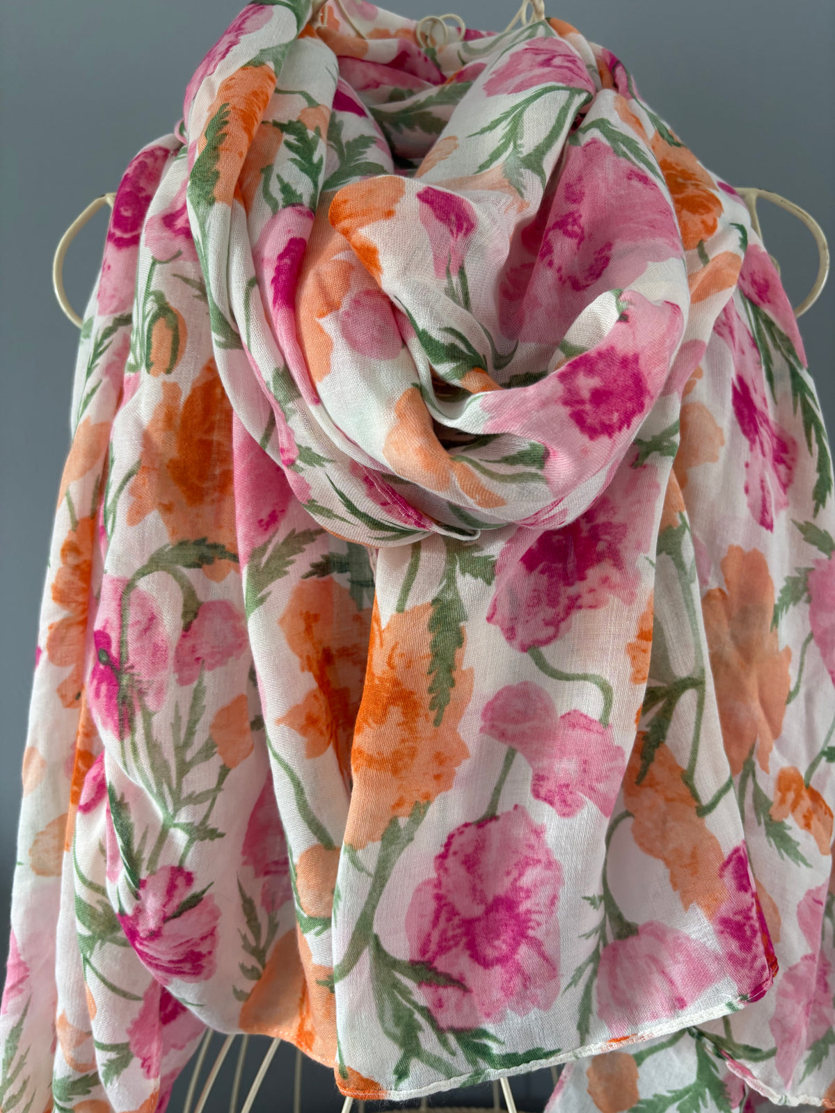 Poppies design scarf