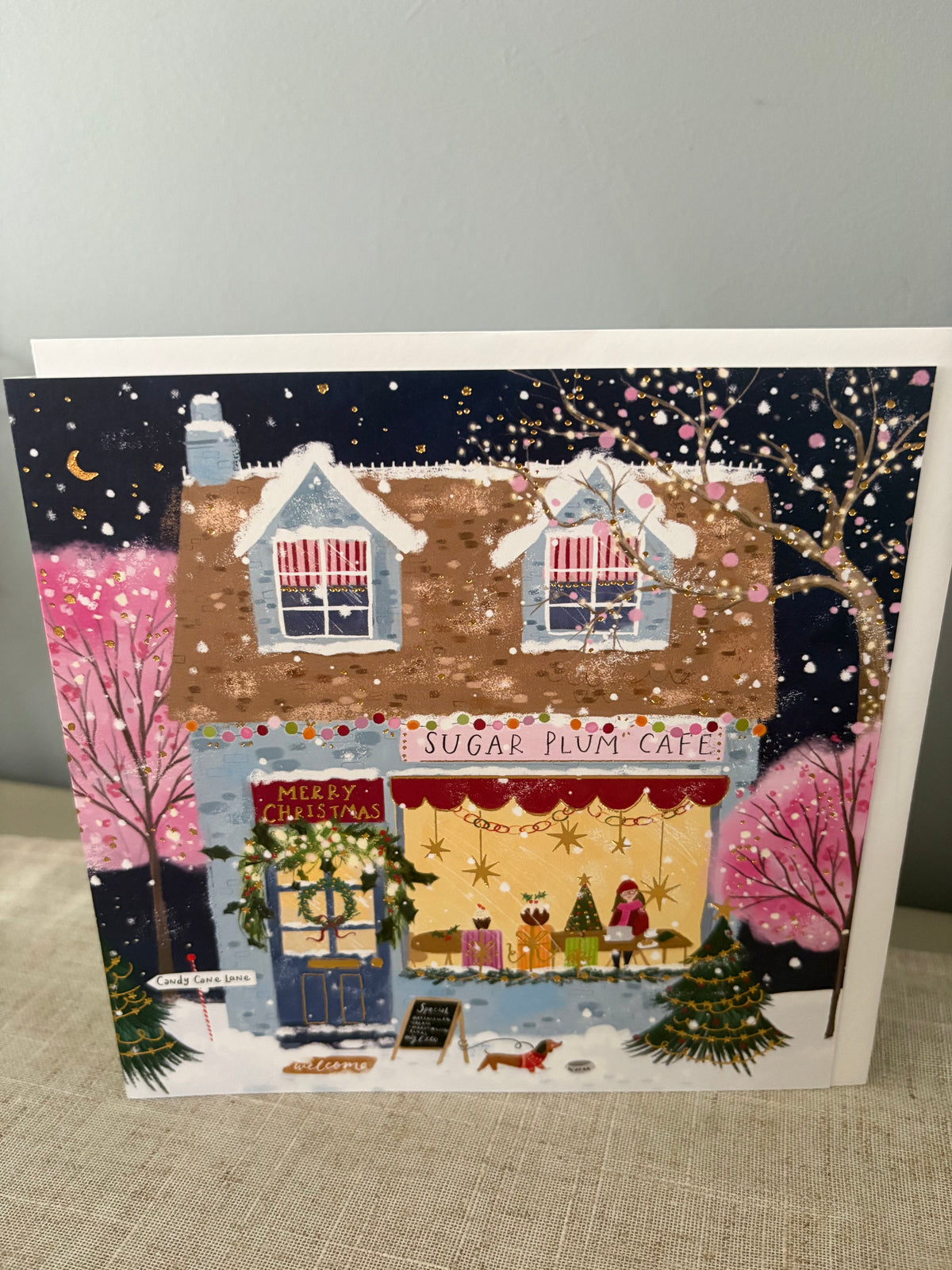 Sugar plum shop festive card