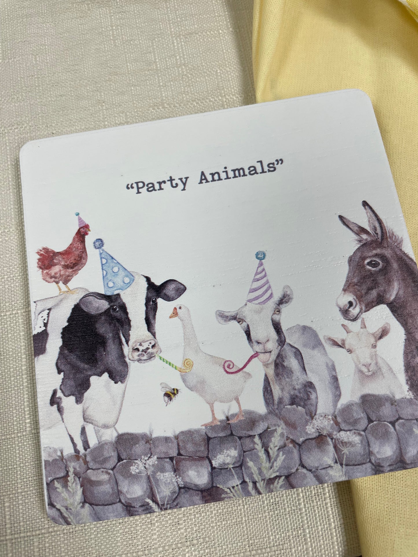 Wood coaster - party animal
