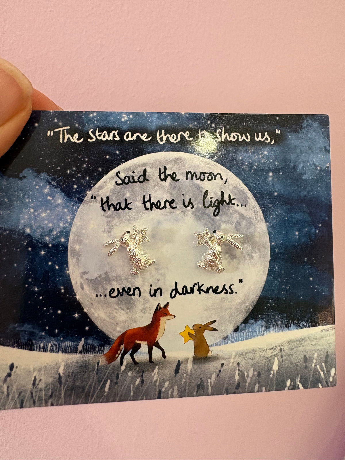 Fox under the moon earrings - hare