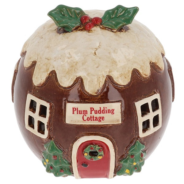 Village pottery plum pudding cottage candle house