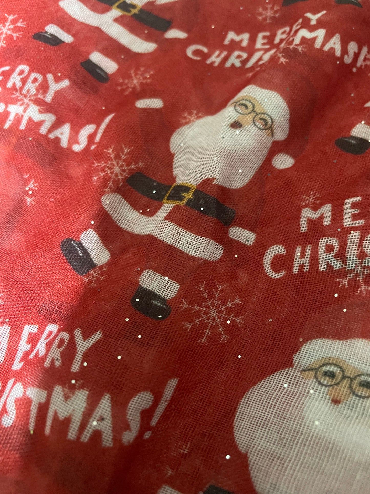 Santa festive sparkle scarf - red