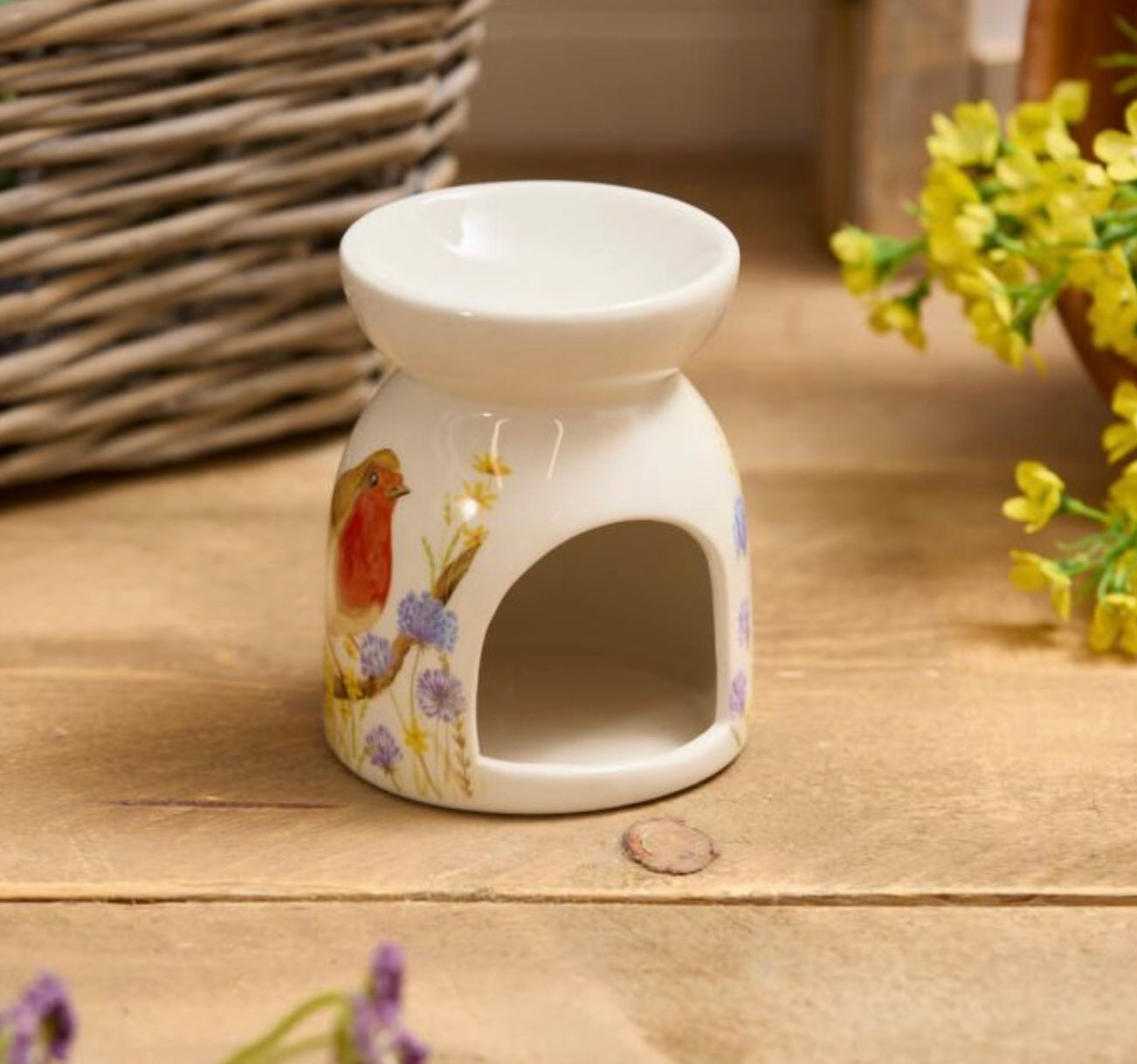 Ceramic Robin design wax melt burner