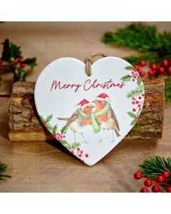 Ceramic heart - merry christmas