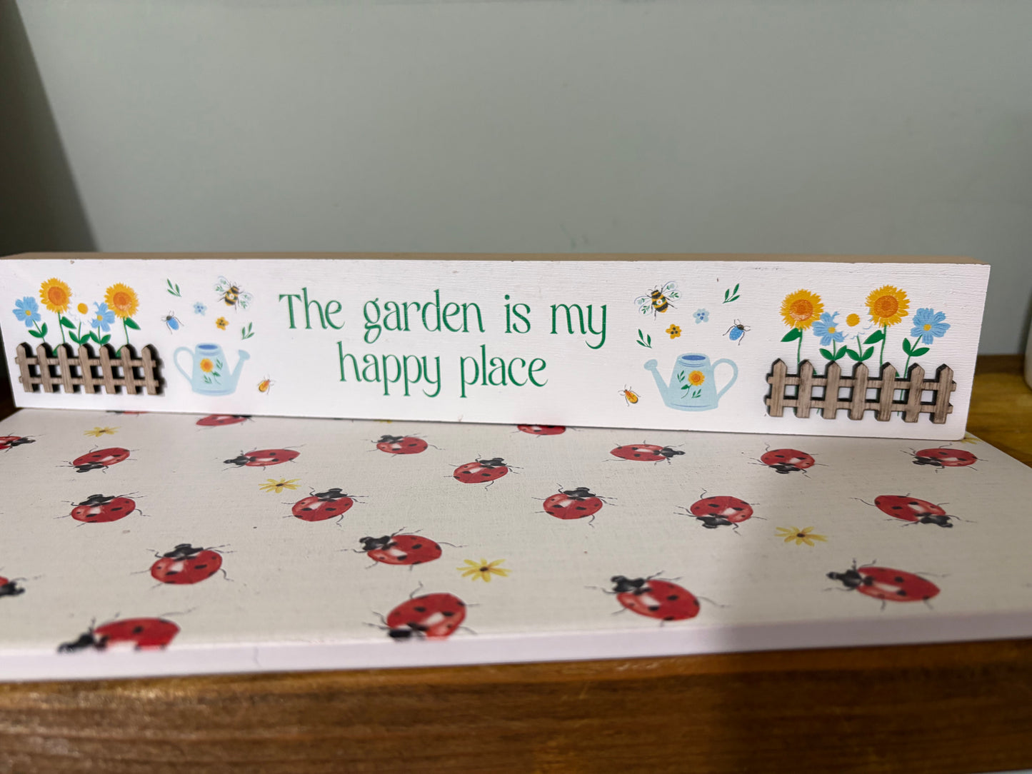 Happy garden plaque