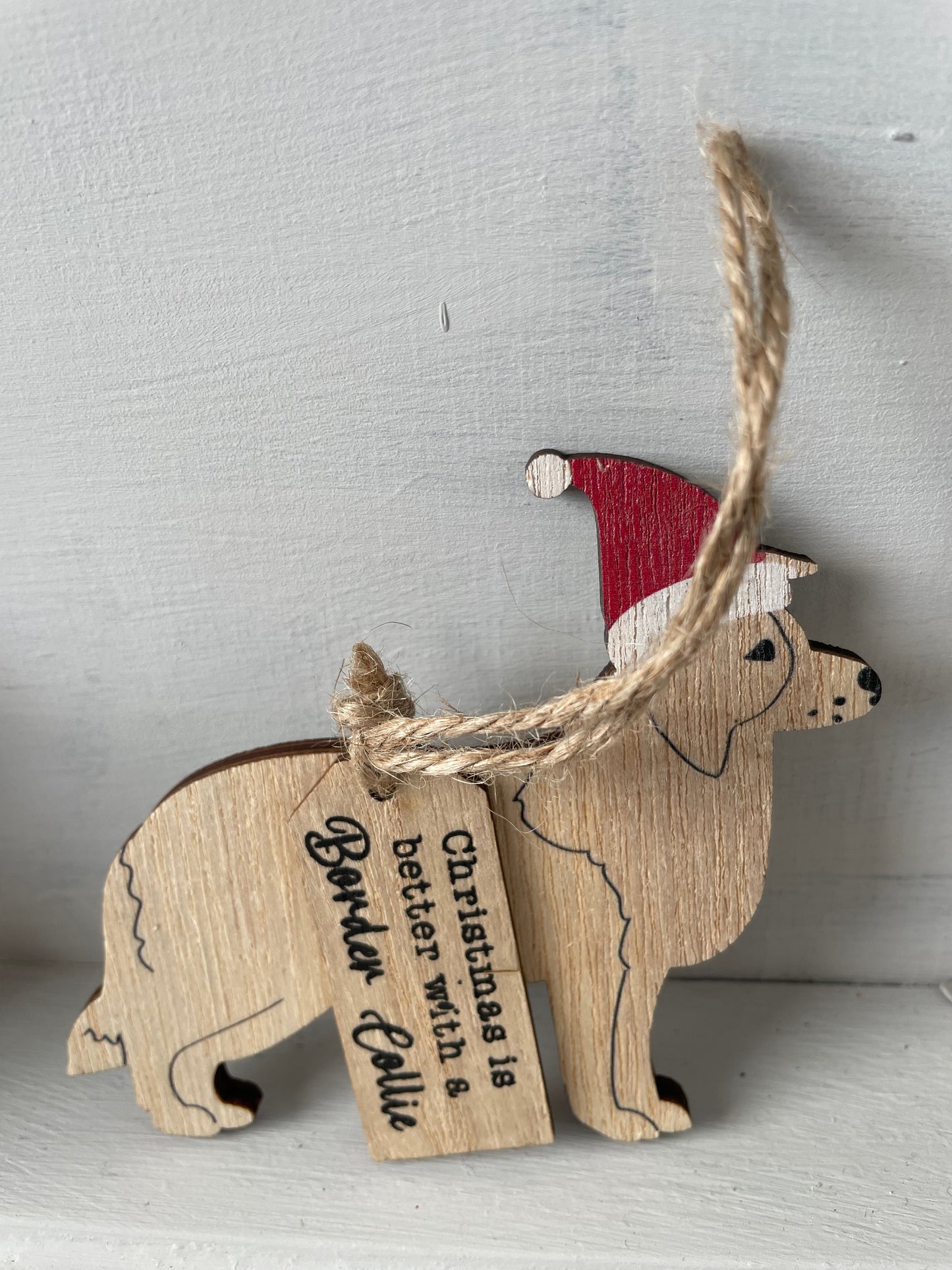 Border collie festive hanger