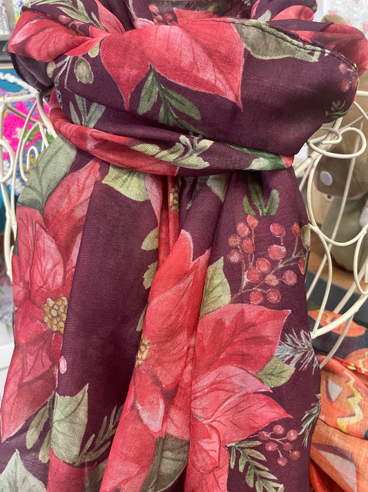 Lovely softs scarf - Poinsettia