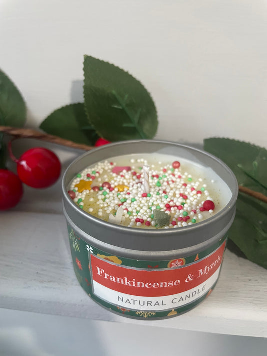 Sprinkle soy candle - hand poured - Frankincense & Myrrh