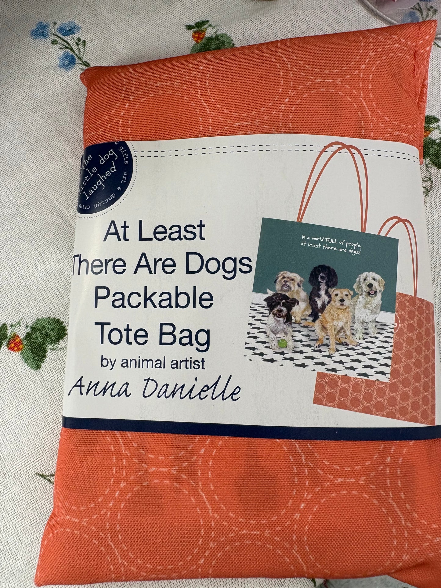 Packable bag dogs sending tote bag
