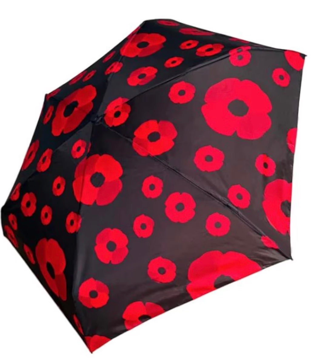 Poppy design umberella in travel case