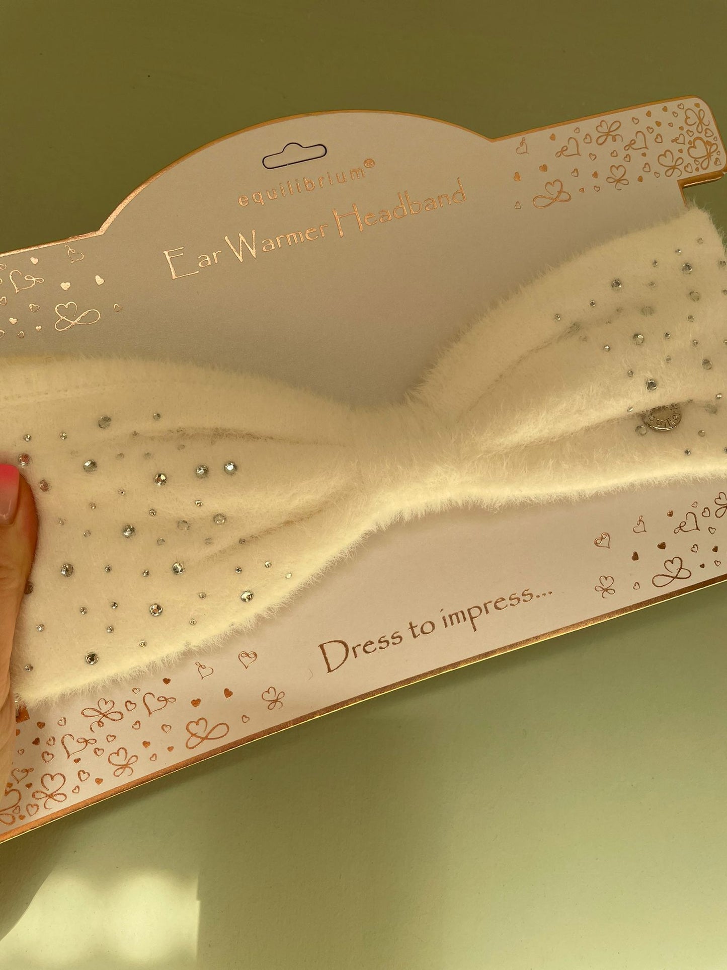 Sparkle cosy headband - white
