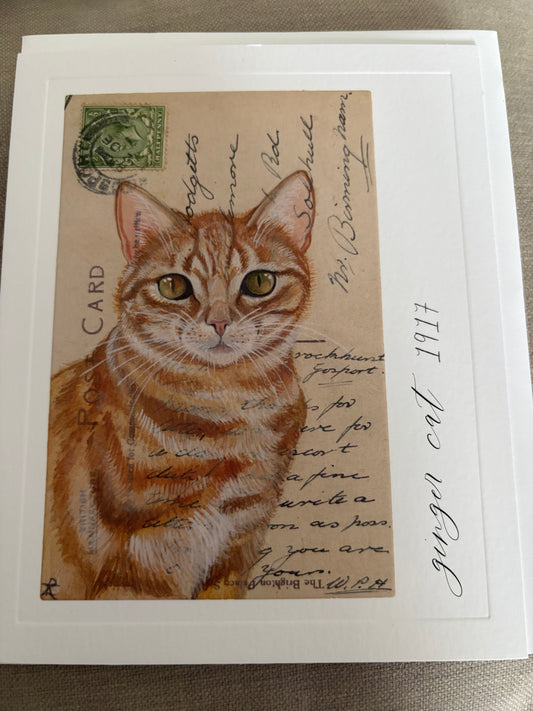 Ginger cat birthday card