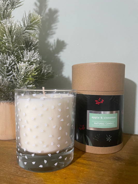 Large glass candle - Apple & cinnamon