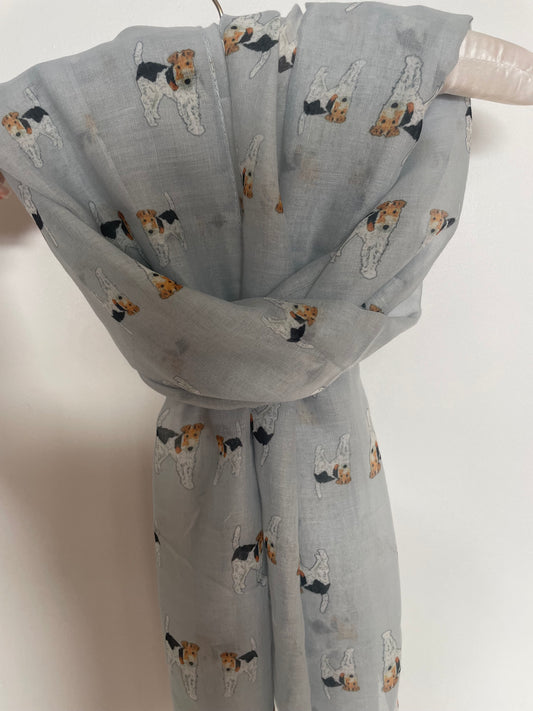 Terrier dog design scarf