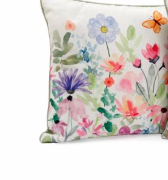 Springtime cushion - orange butterfly