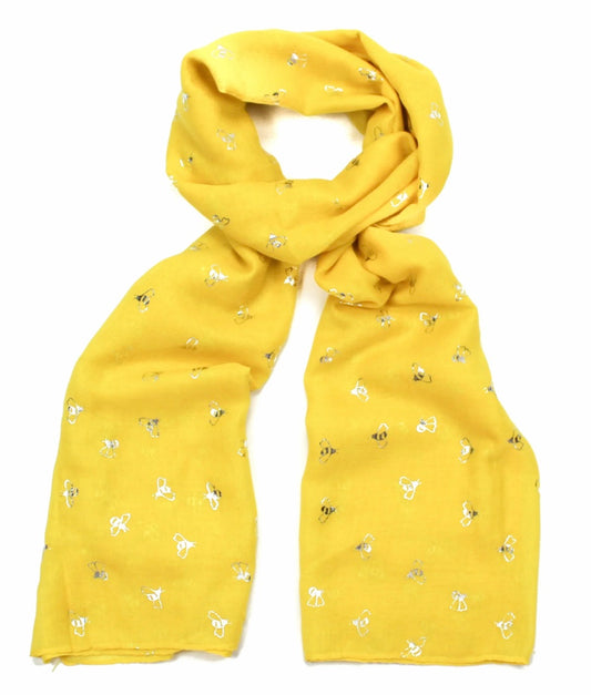 Bee summer yellow scarf