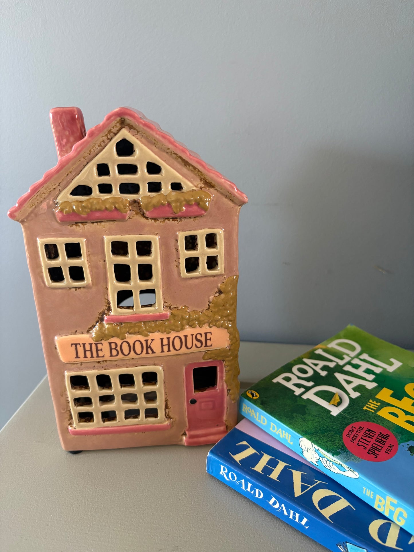 Cosy book house village pottery candle house