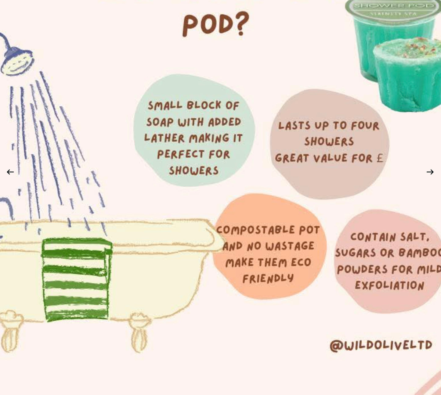 Lavender shower pod