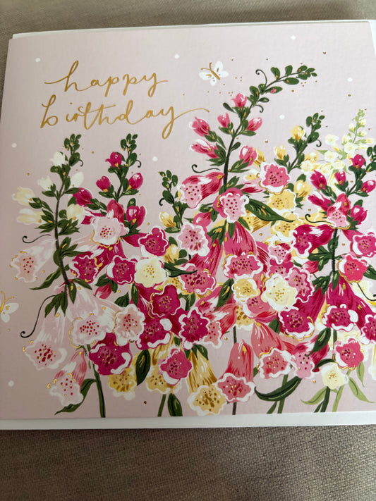 Wild flowers happy birthday card