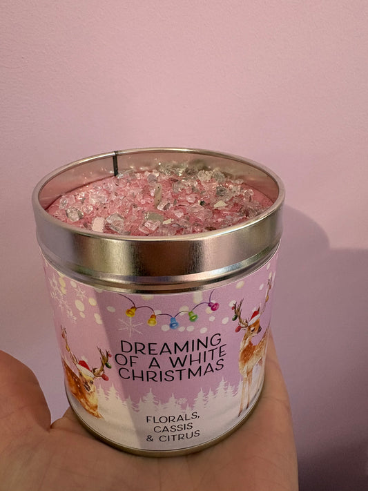 Handmade seriously scented candle dreaming of a white christmas