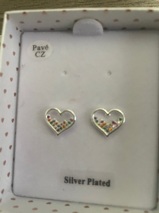 Heart multi gem heart earrings