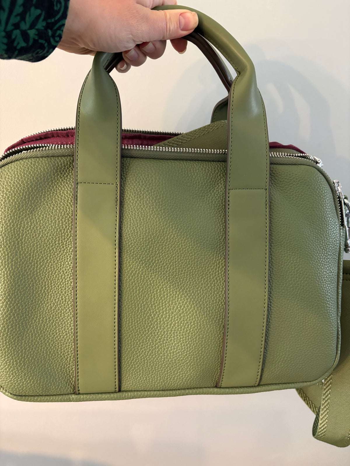 Cross body/ hand held bag - green