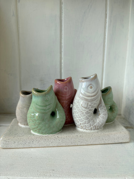 Five stem fish vase