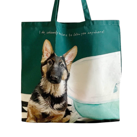 German shepherd Packable tote bag