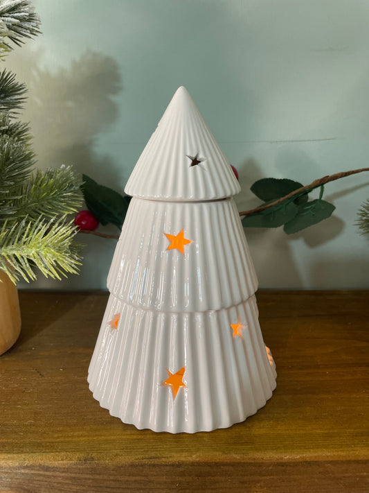 White Christmas tree oil wax burner